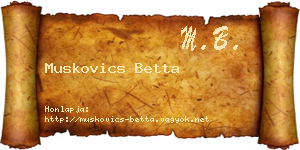 Muskovics Betta névjegykártya